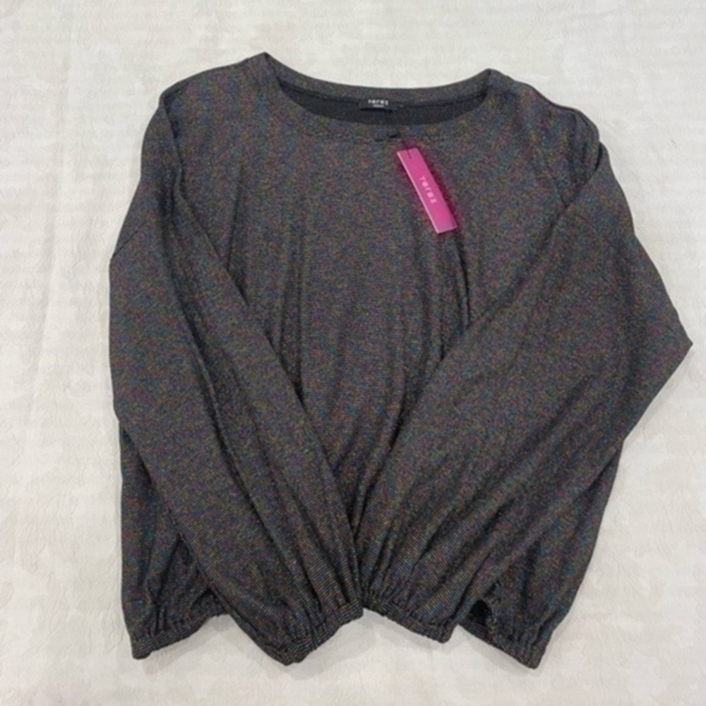 NWT! TEREZ COLORFUL RAINBOW TEREZ LUREX WAFFLE TOP NWT SIZE MEDIUM